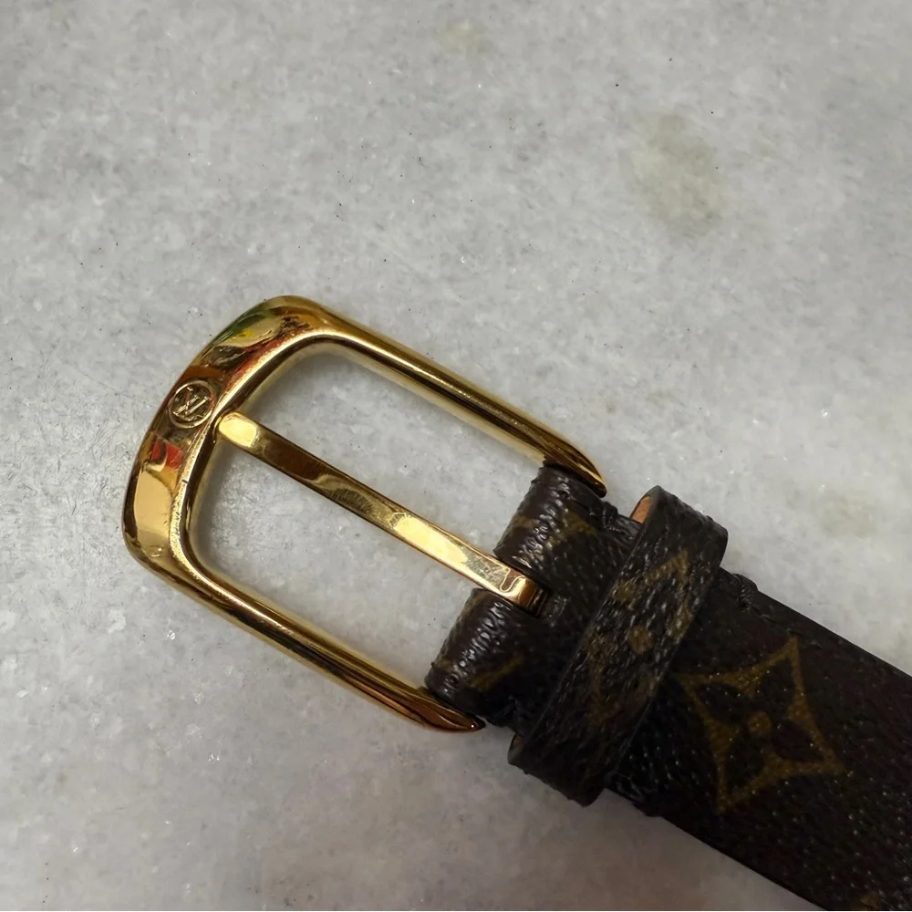 LOUIS VUITTON CURVED BELT SIZE 90 dust bag and box added extra hole